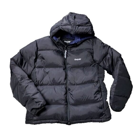 NEW ONLY NY Jacket Mens M Medium Packable Snorkel Puffer Down Nylon Black